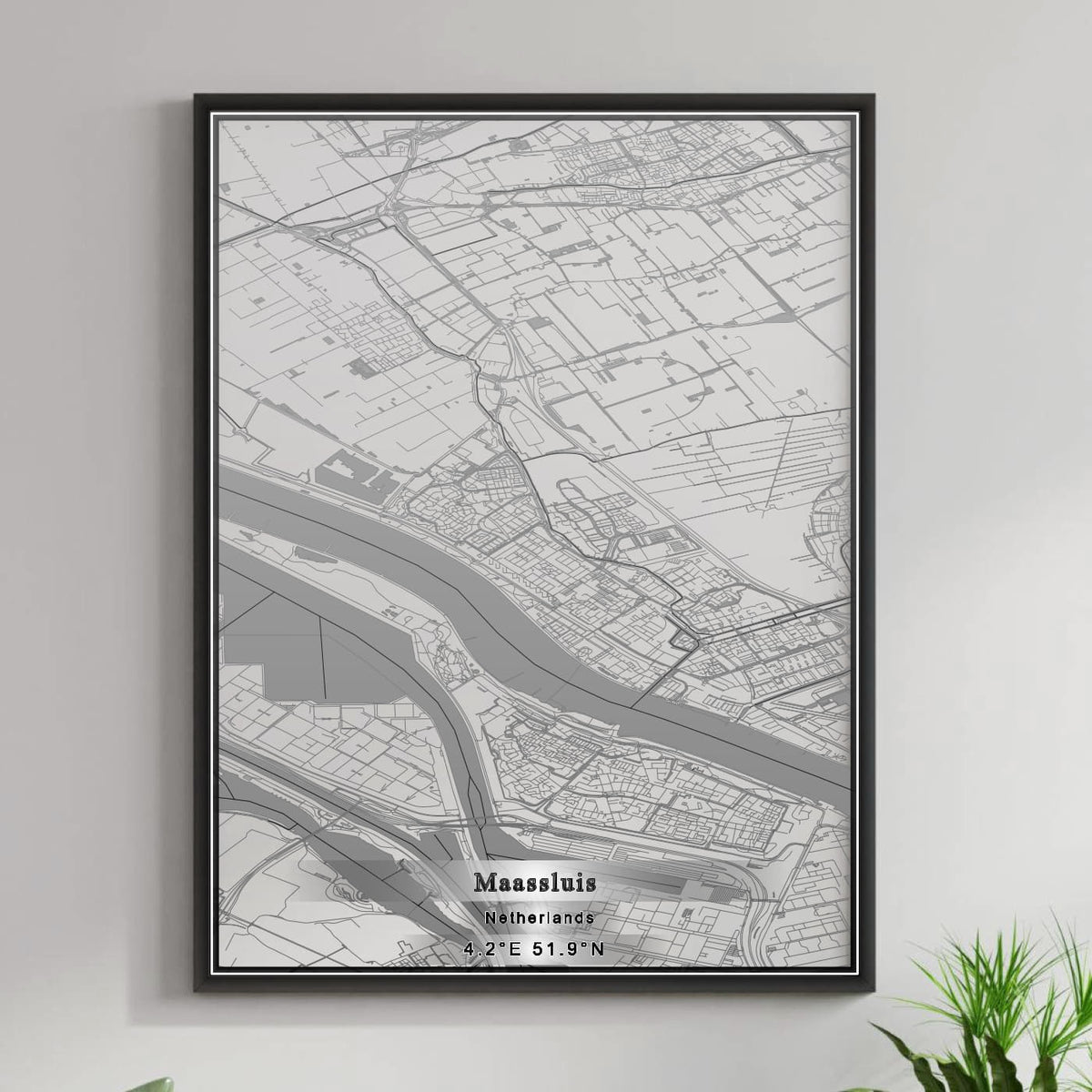 ROAD MAP OF MAASSLUIS, NETHERLANDS BY MAPBAKES