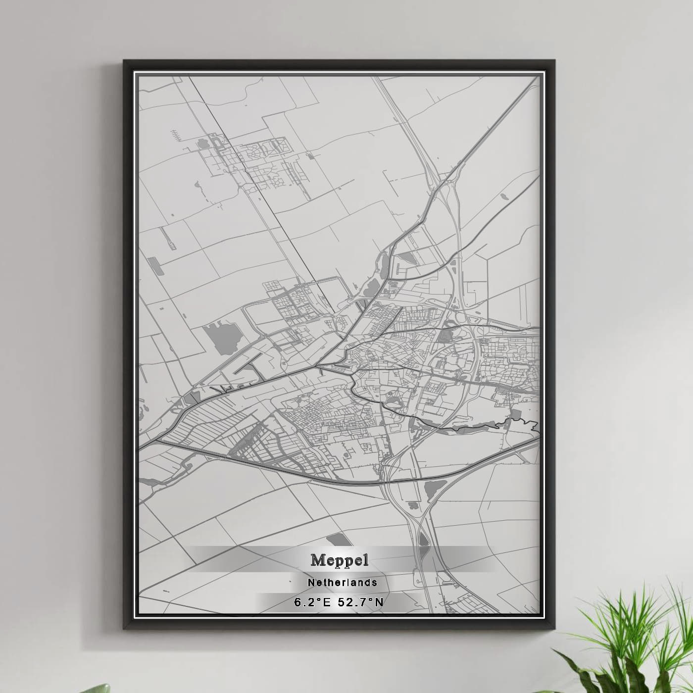 ROAD MAP OF MEPPEL, NETHERLANDS BY MAPBAKES