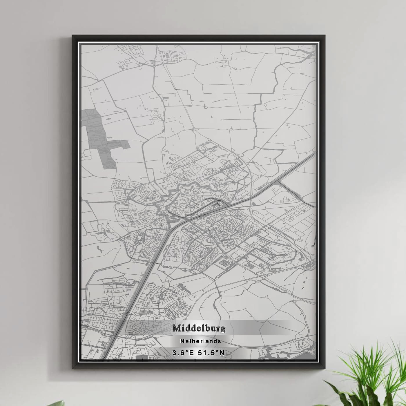 ROAD MAP OF MIDDELBURG, NETHERLANDS BY MAPBAKES