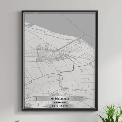 ROAD MAP OF MIDDELHARNIS, NETHERLANDS BY MAPBAKES