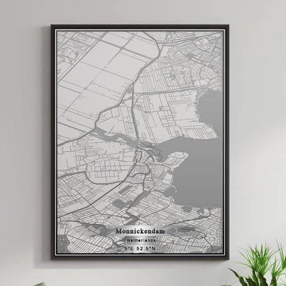 ROAD MAP OF MONNICKENDAM, NETHERLANDS BY MAPBAKES