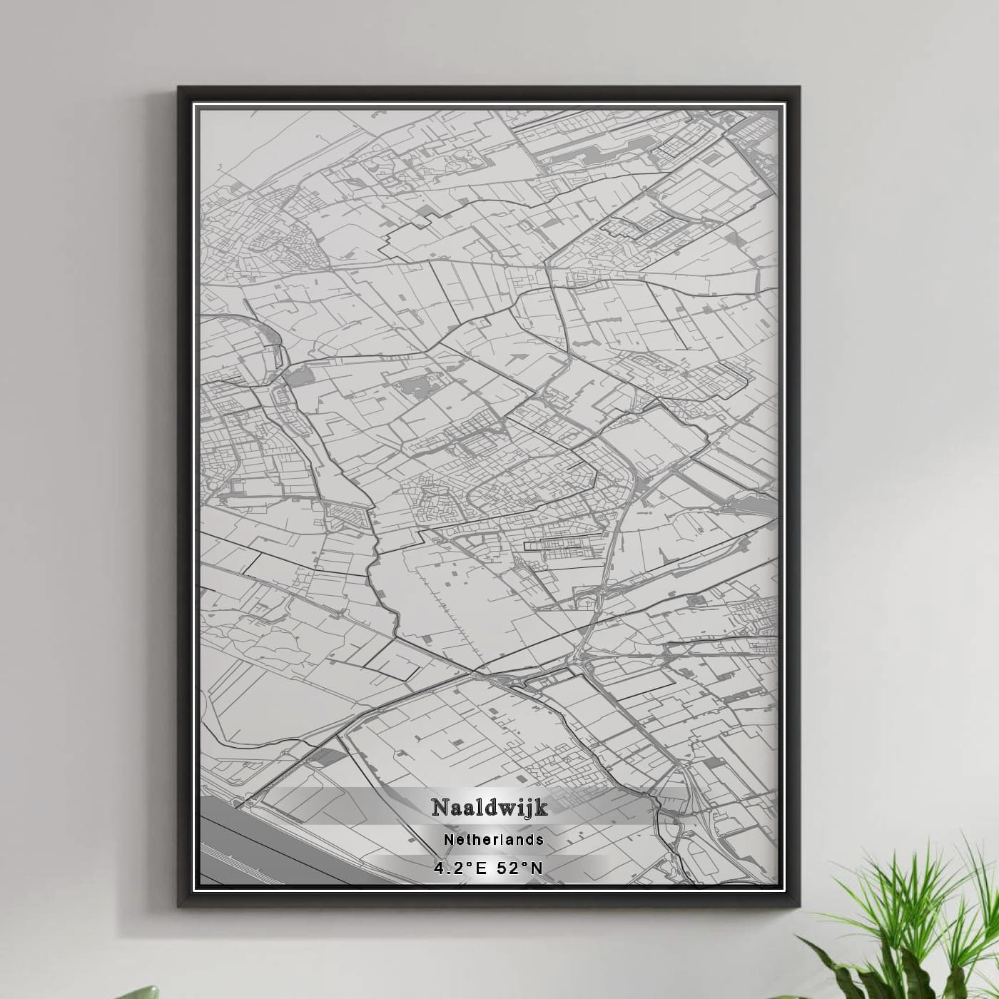 ROAD MAP OF NAALDWIJK, NETHERLANDS BY MAPBAKES