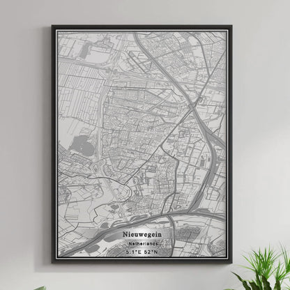 ROAD MAP OF NIEUWEGEIN, NETHERLANDS BY MAPBAKES