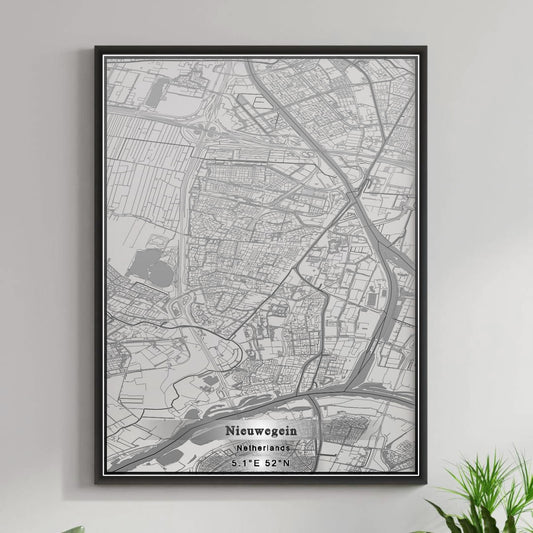 ROAD MAP OF NIEUWEGEIN, NETHERLANDS BY MAPBAKES