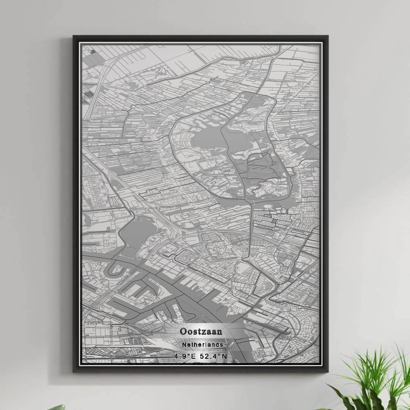 ROAD MAP OF OOSTZAAN, NETHERLANDS BY MAPBAKES