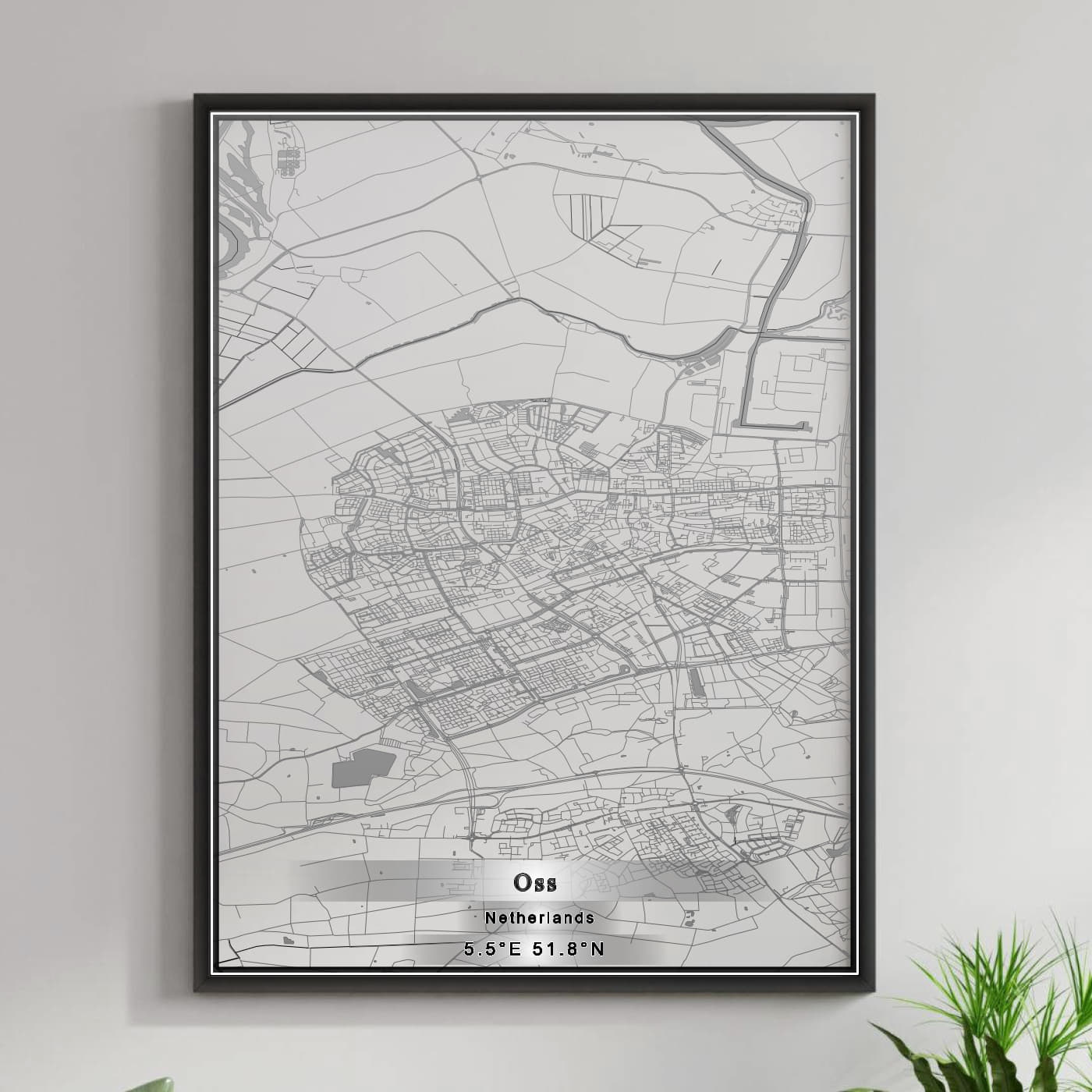 ROAD MAP OF OSS, NETHERLANDS BY MAPBAKES