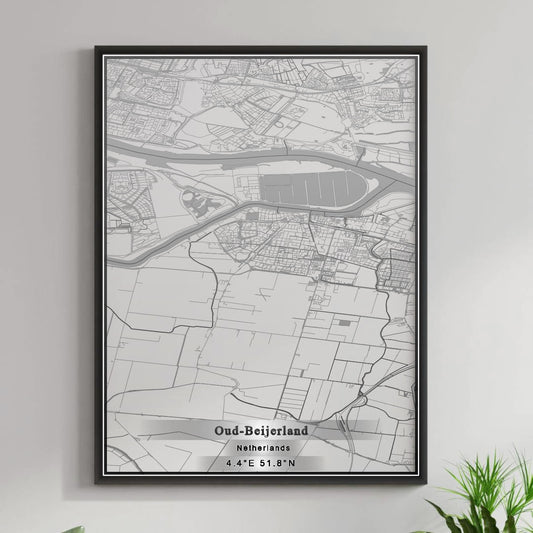 ROAD MAP OF OUD-BEIJERLAND, NETHERLANDS BY MAPBAKES