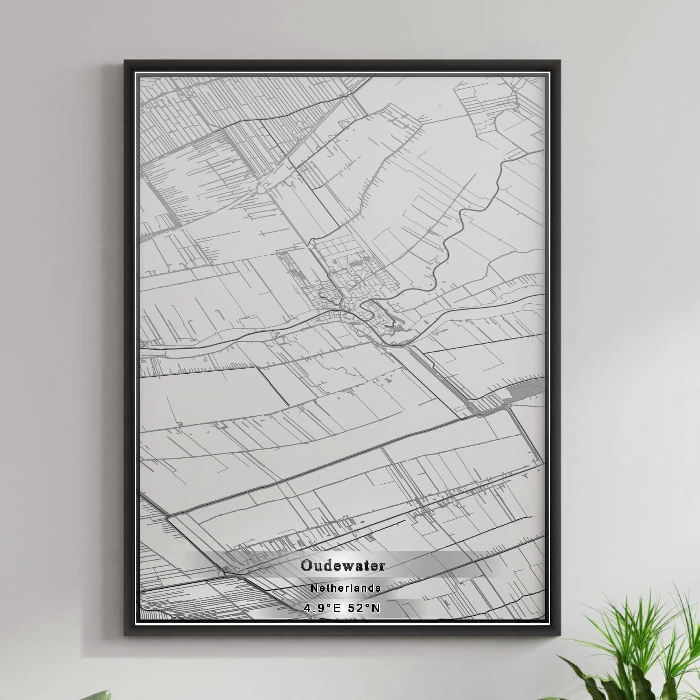 ROAD MAP OF OUDEWATER, NETHERLANDS BY MAPBAKES