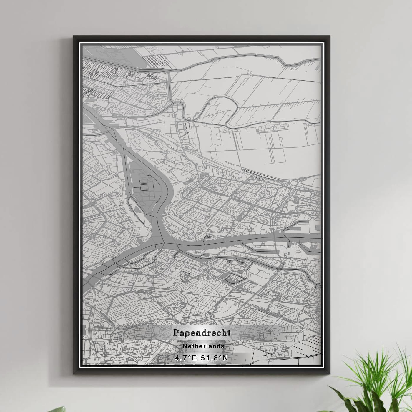 ROAD MAP OF PAPENDRECHT, NETHERLANDS BY MAPBAKES