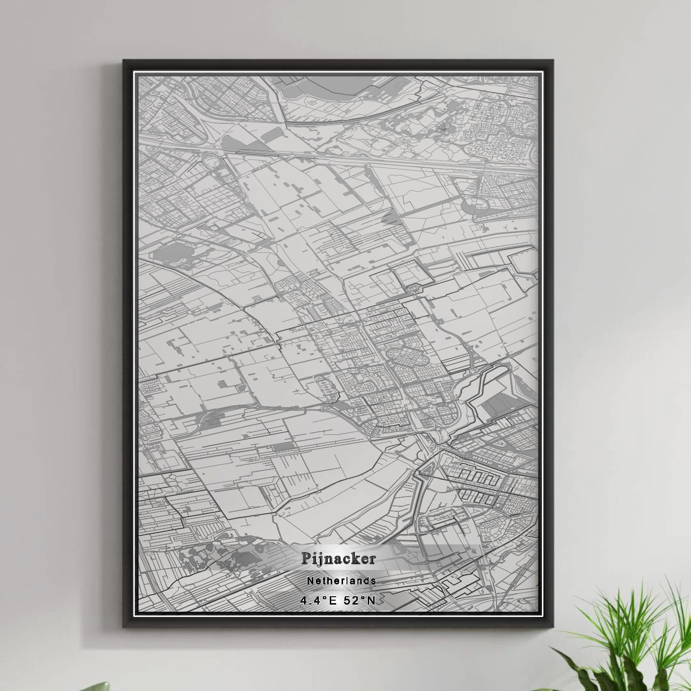 ROAD MAP OF PIJNACKER, NETHERLANDS BY MAPBAKES