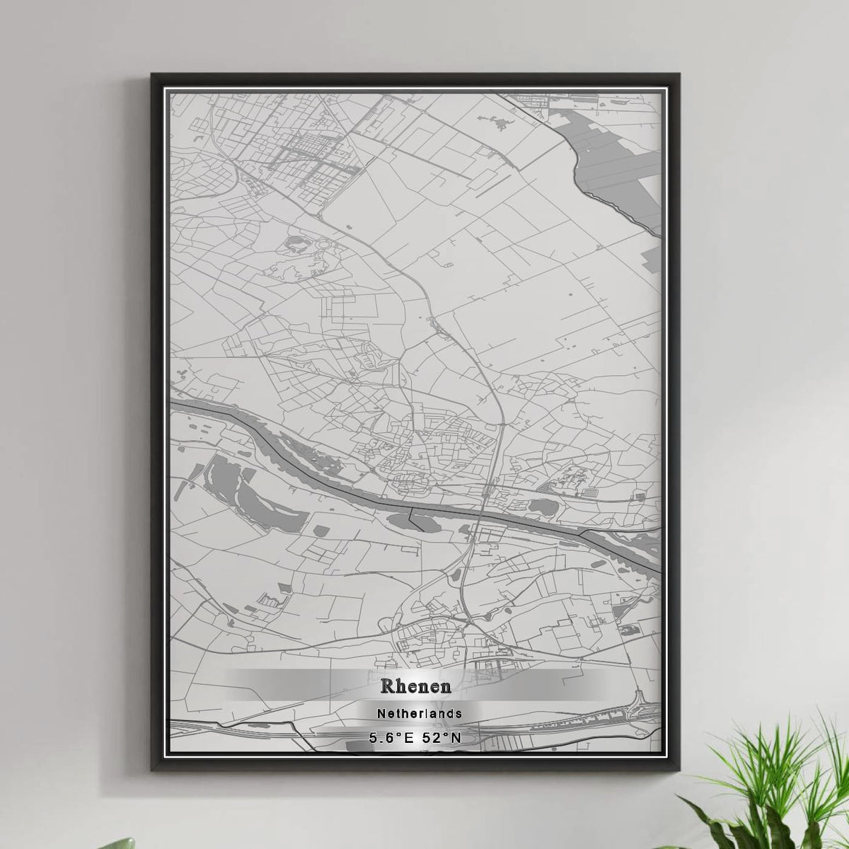 ROAD MAP OF RHENEN, NETHERLANDS BY MAPBAKES