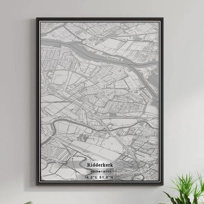ROAD MAP OF RIDDERKERK, NETHERLANDS BY MAPBAKES