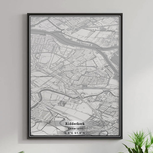 ROAD MAP OF RIDDERKERK, NETHERLANDS BY MAPBAKES