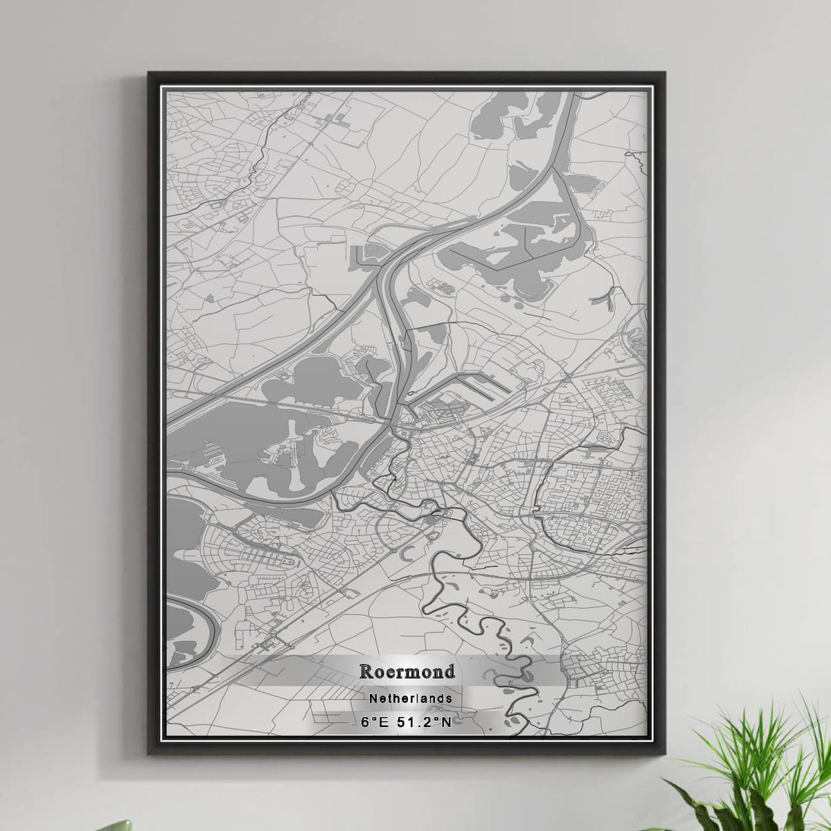 ROAD MAP OF ROERMOND, NETHERLANDS BY MAPBAKES