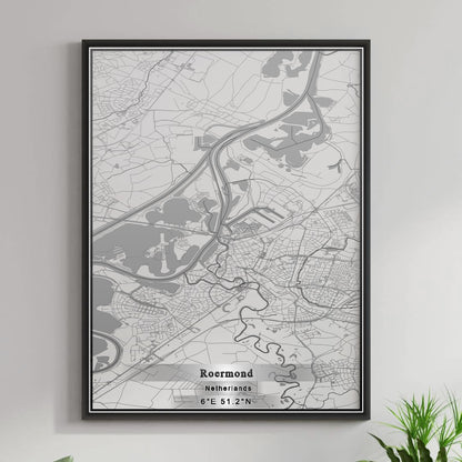 ROAD MAP OF ROERMOND, NETHERLANDS BY MAPBAKES