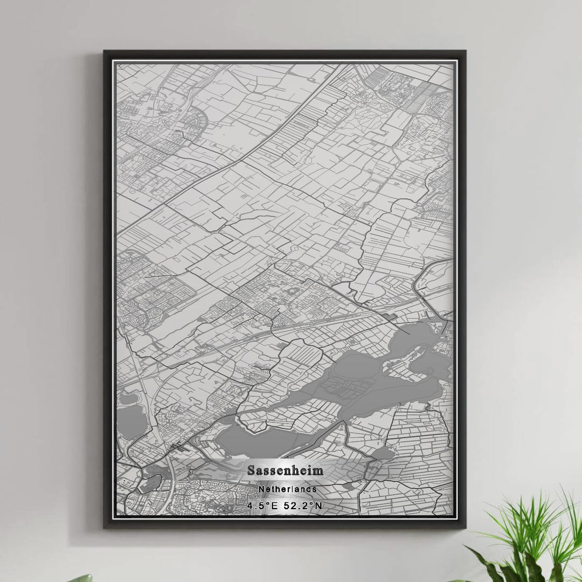 ROAD MAP OF SASSENHEIM, NETHERLANDS BY MAPBAKES