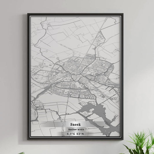 ROAD MAP OF SNEEK, NETHERLANDS BY MAPBAKES