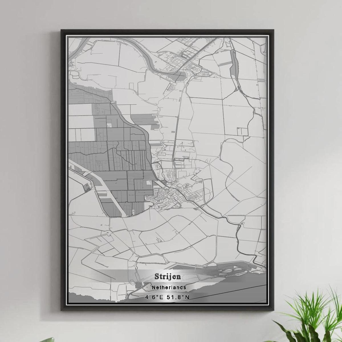 ROAD MAP OF STRIJEN, NETHERLANDS BY MAPBAKES