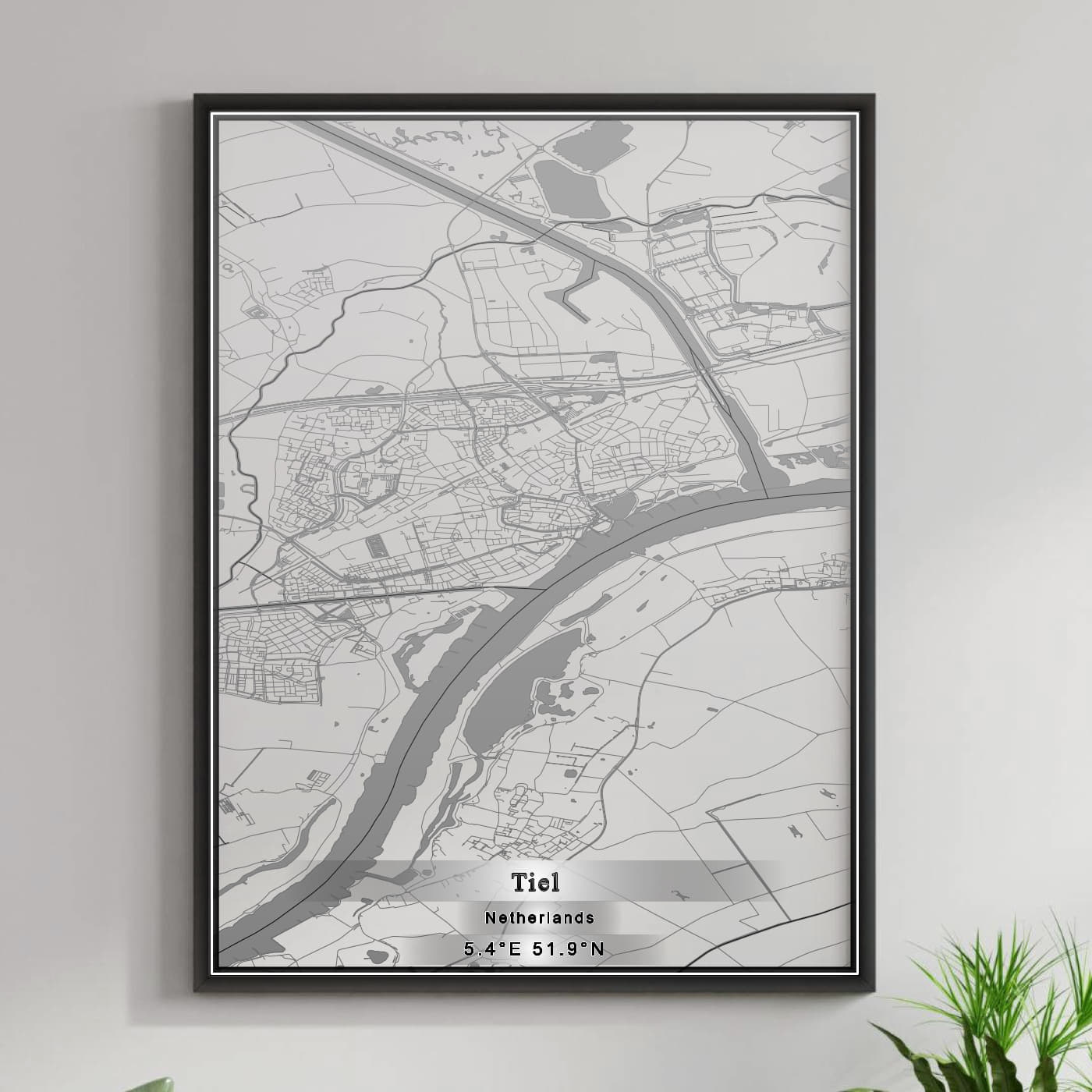 ROAD MAP OF TIEL, NETHERLANDS BY MAPBAKES