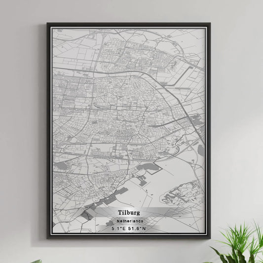 ROAD MAP OF TILBURG, NETHERLANDS BY MAPBAKES