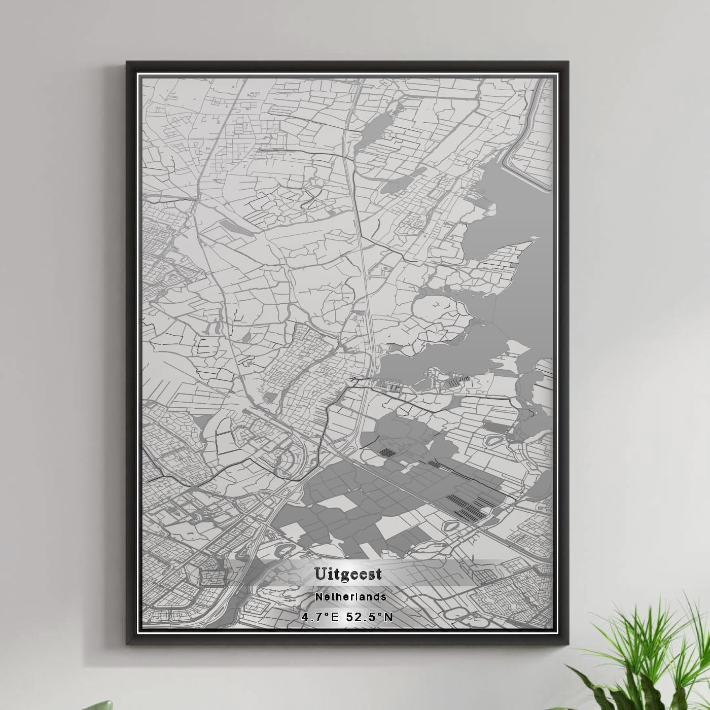 ROAD MAP OF UITGEEST, NETHERLANDS BY MAPBAKES