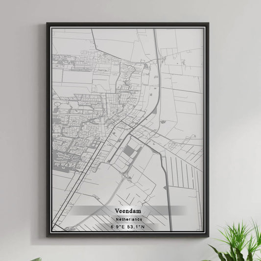 ROAD MAP OF VEENDAM, NETHERLANDS BY MAPBAKES