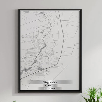 ROAD MAP OF VLAGTWEDDE, NETHERLANDS BY MAPBAKES