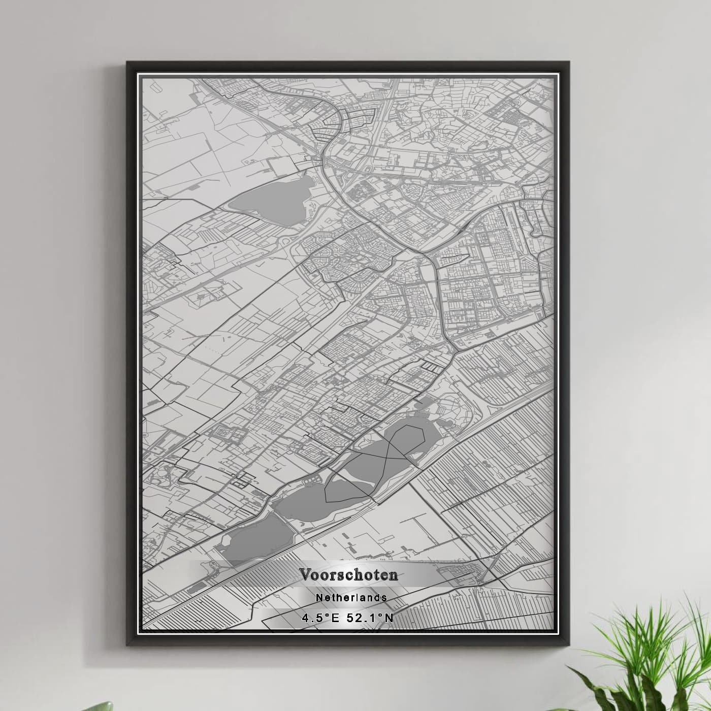 ROAD MAP OF VOORSCHOTEN, NETHERLANDS BY MAPBAKES