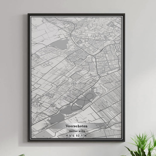 ROAD MAP OF VOORSCHOTEN, NETHERLANDS BY MAPBAKES