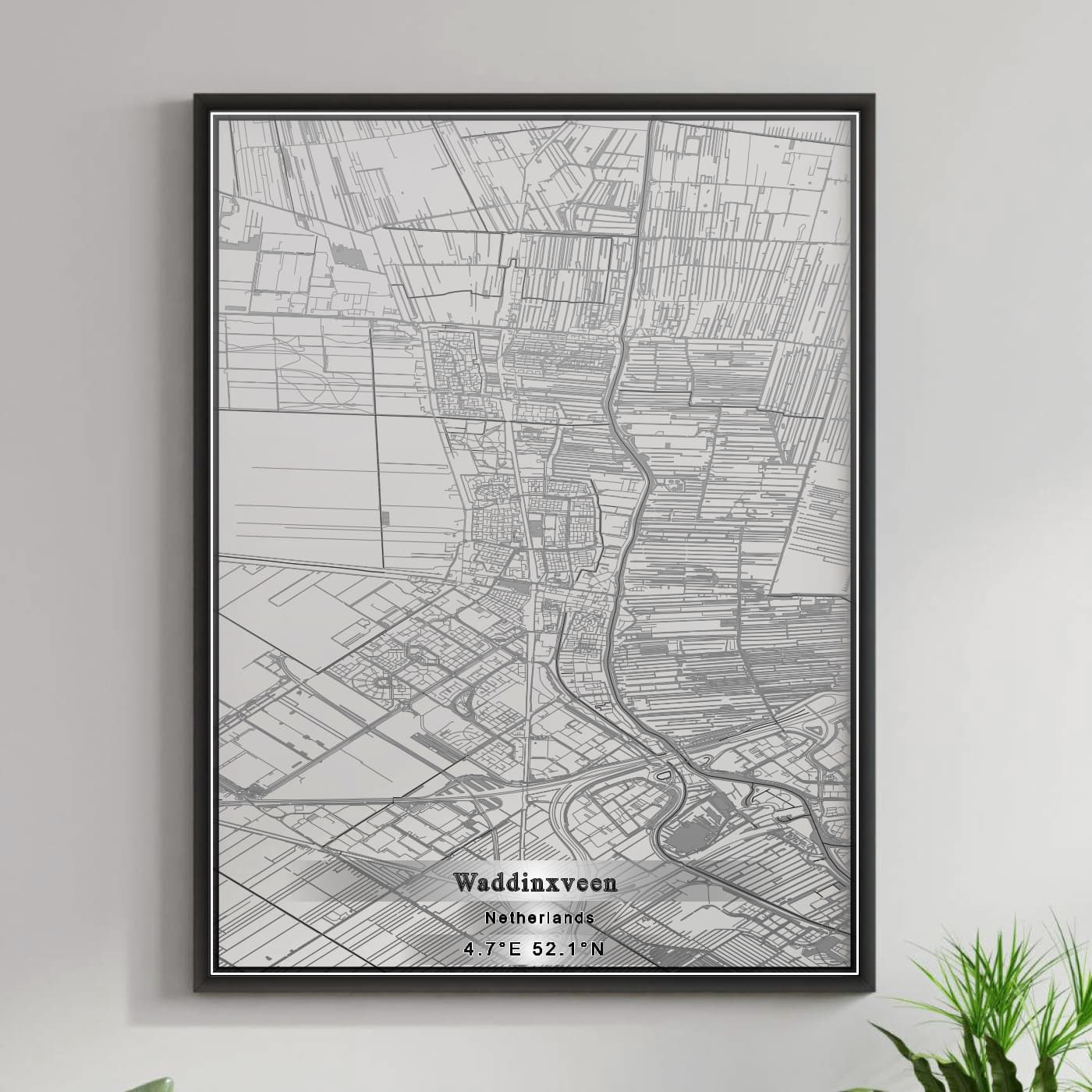 ROAD MAP OF WADDINXVEEN, NETHERLANDS BY MAPBAKES