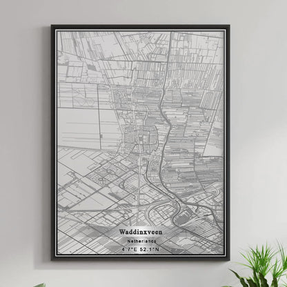 ROAD MAP OF WADDINXVEEN, NETHERLANDS BY MAPBAKES