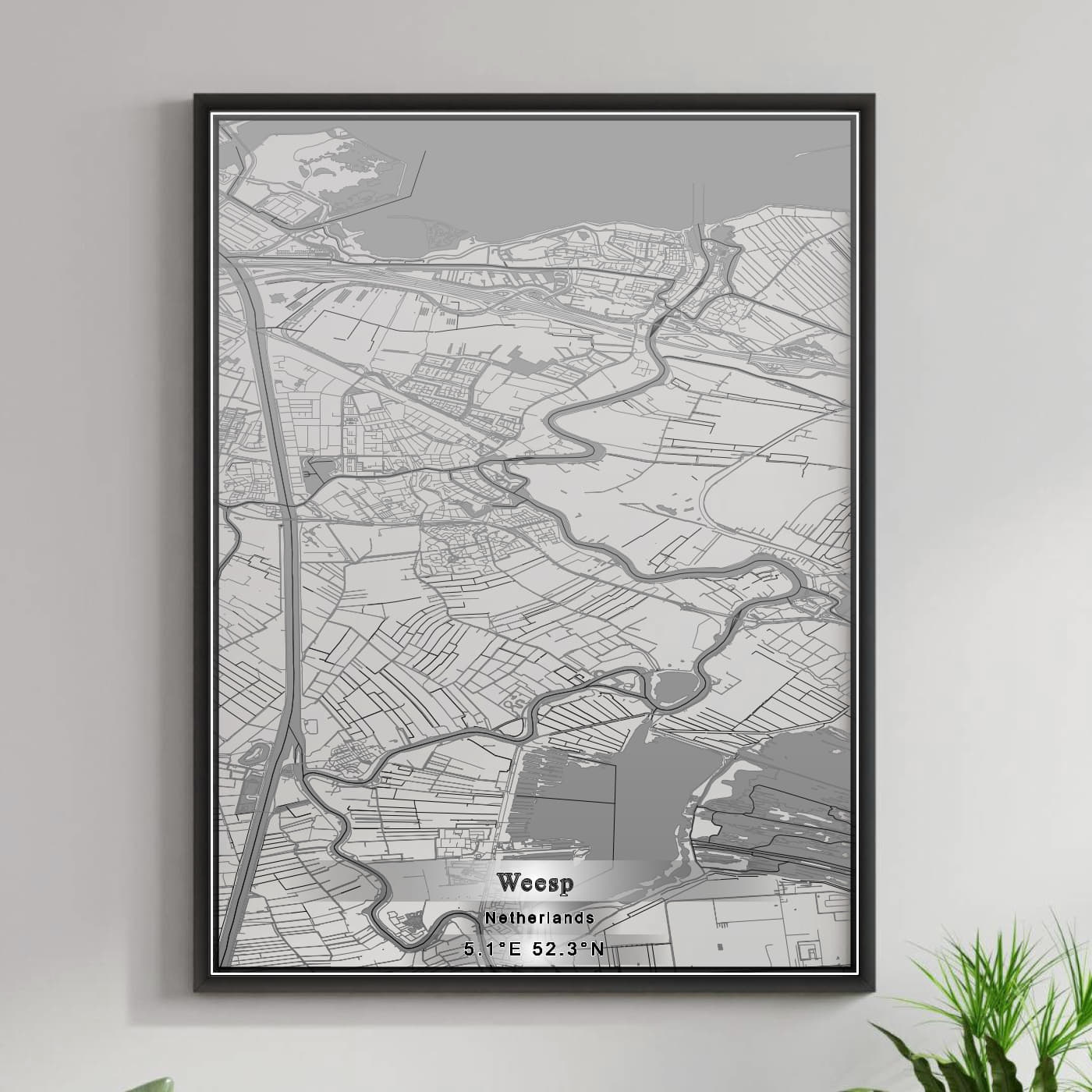 ROAD MAP OF WEESP, NETHERLANDS BY MAPBAKES