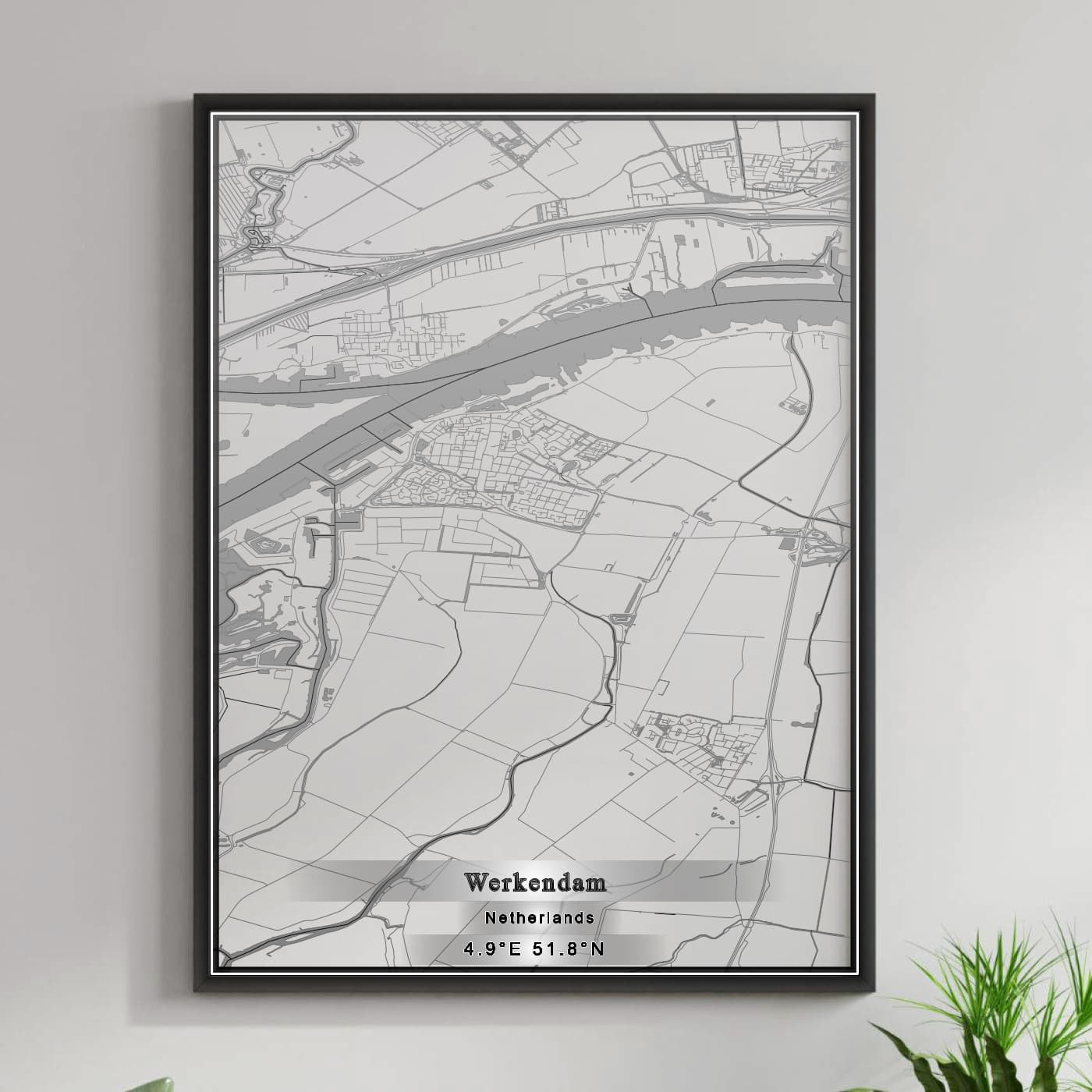 ROAD MAP OF WERKENDAM, NETHERLANDS BY MAPBAKES