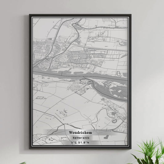 ROAD MAP OF WOUDRICHEM, NETHERLANDS BY MAPBAKES