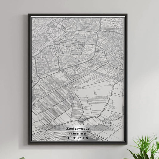 ROAD MAP OF ZOETERWOUDE, NETHERLANDS BY MAPBAKES
