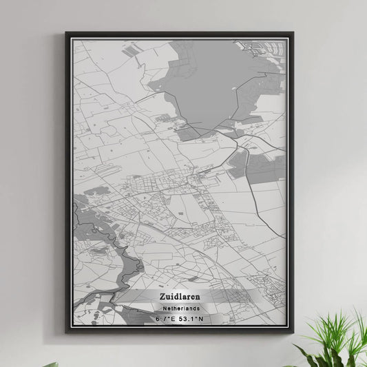 ROAD MAP OF ZUIDLAREN, NETHERLANDS BY MAPBAKES