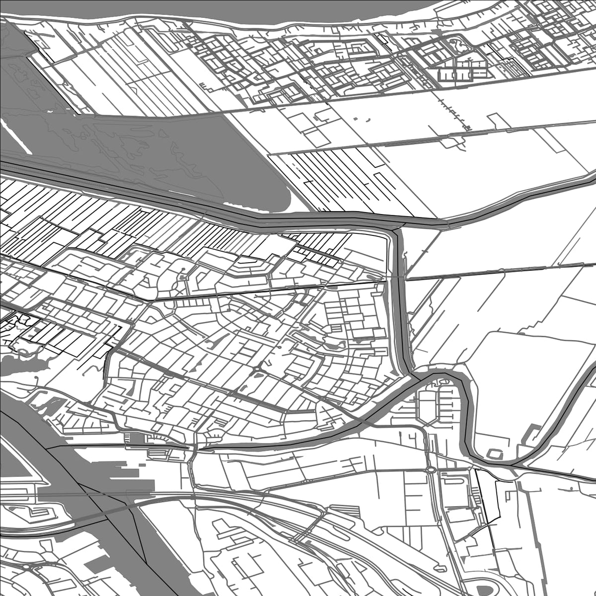 ROAD MAP OF ALBLASSERDAM, NETHERLANDS BY MAPBAKES