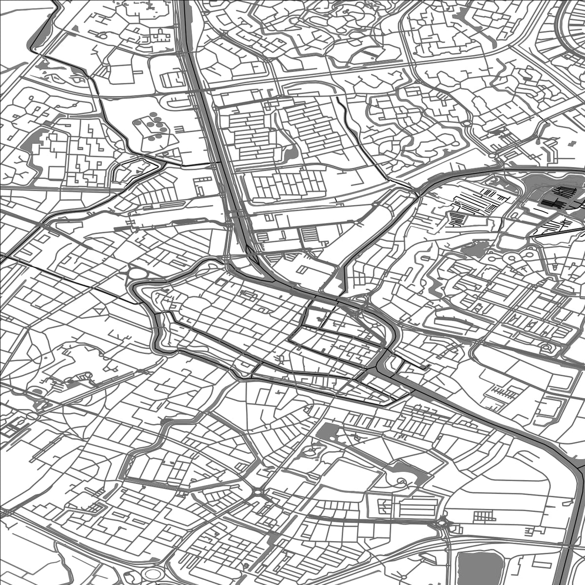 ROAD MAP OF ALKMAAR, NETHERLANDS BY MAPBAKES