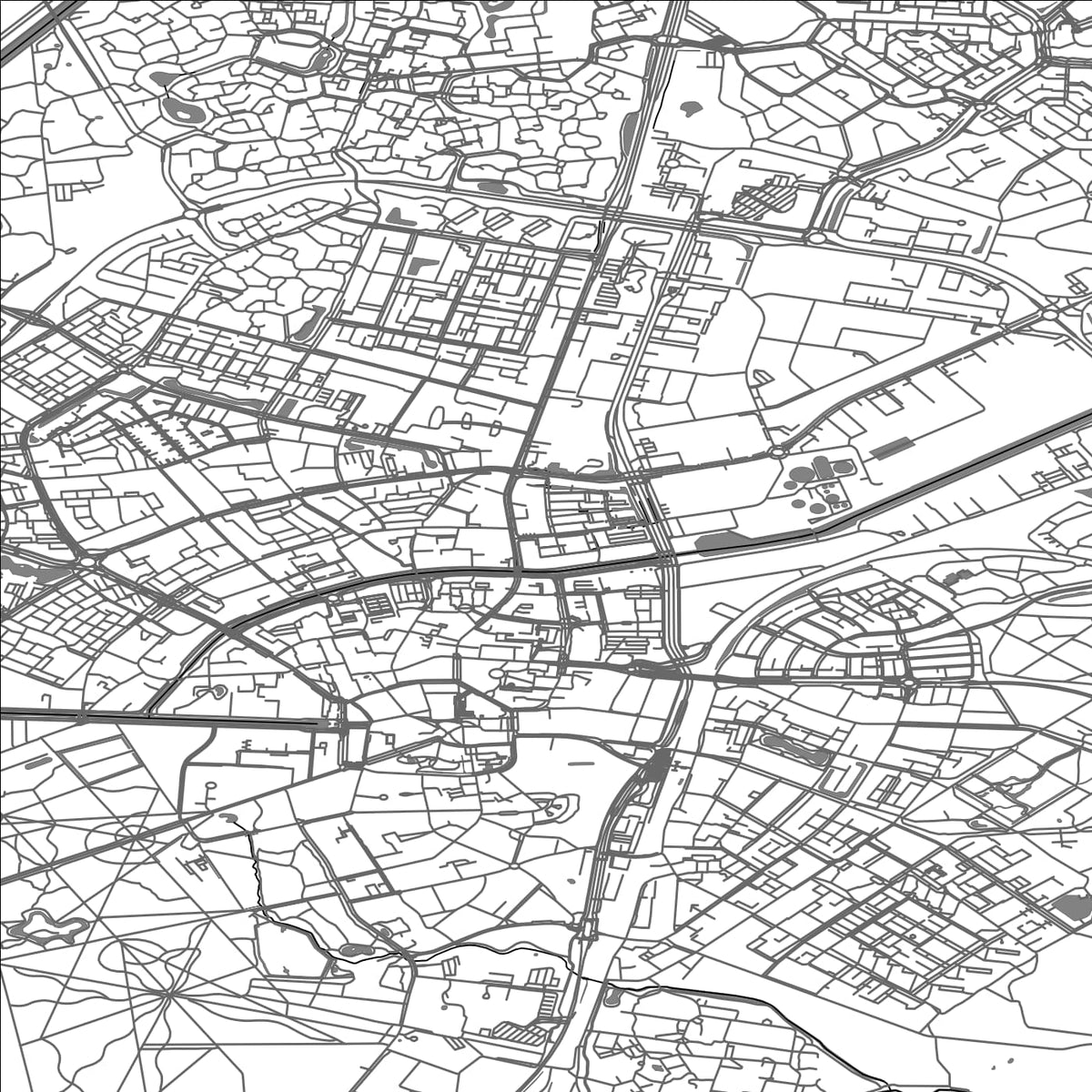 ROAD MAP OF ASSEN, NETHERLANDS BY MAPBAKES