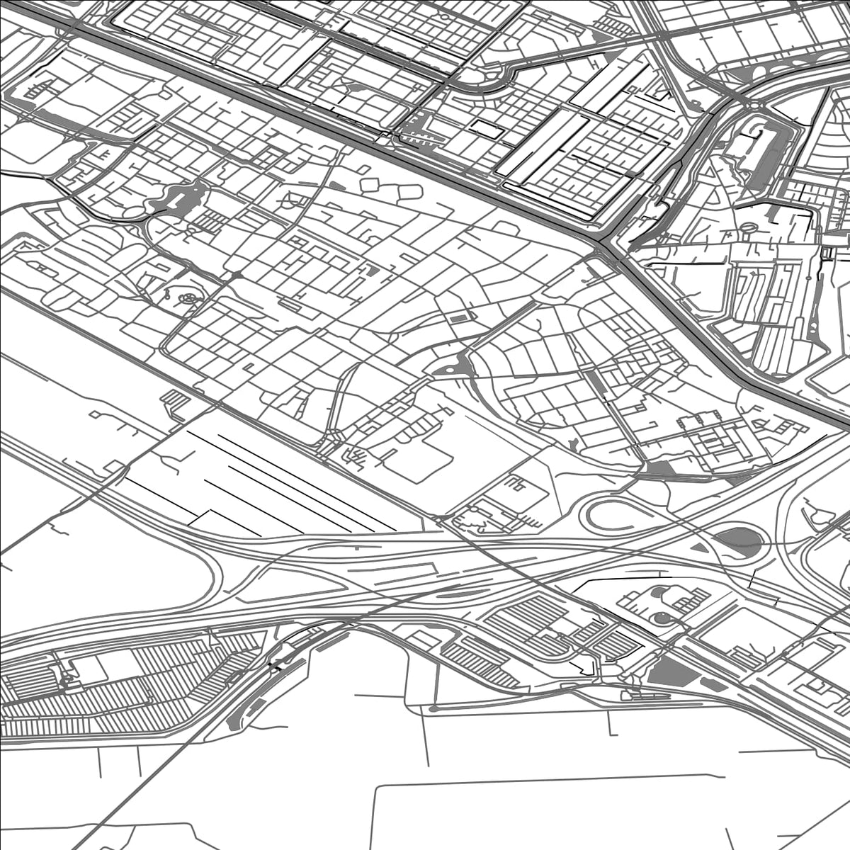ROAD MAP OF BADHOEVEDORP, NETHERLANDS BY MAPBAKES