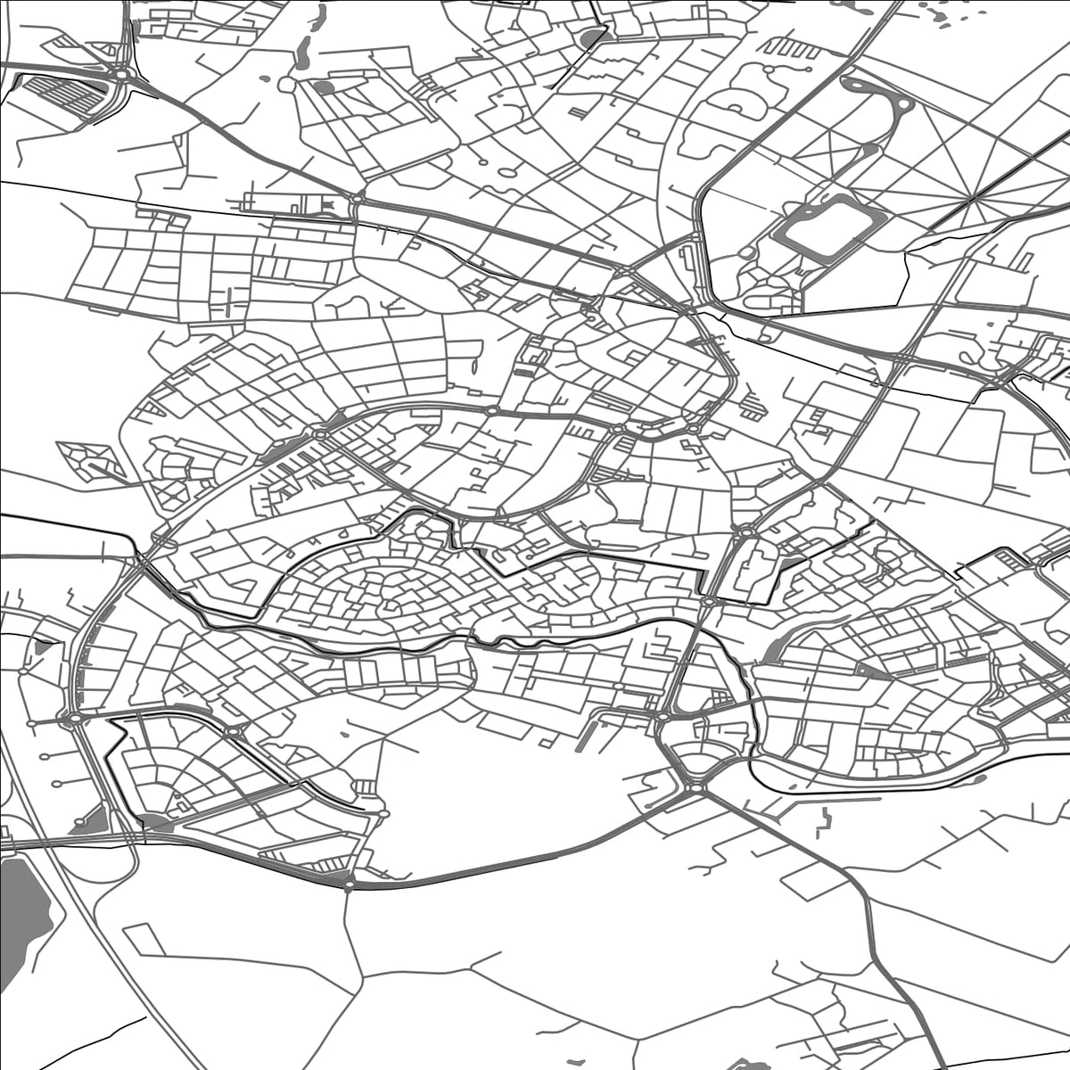 ROAD MAP OF BARNEVELD, NETHERLANDS BY MAPBAKES