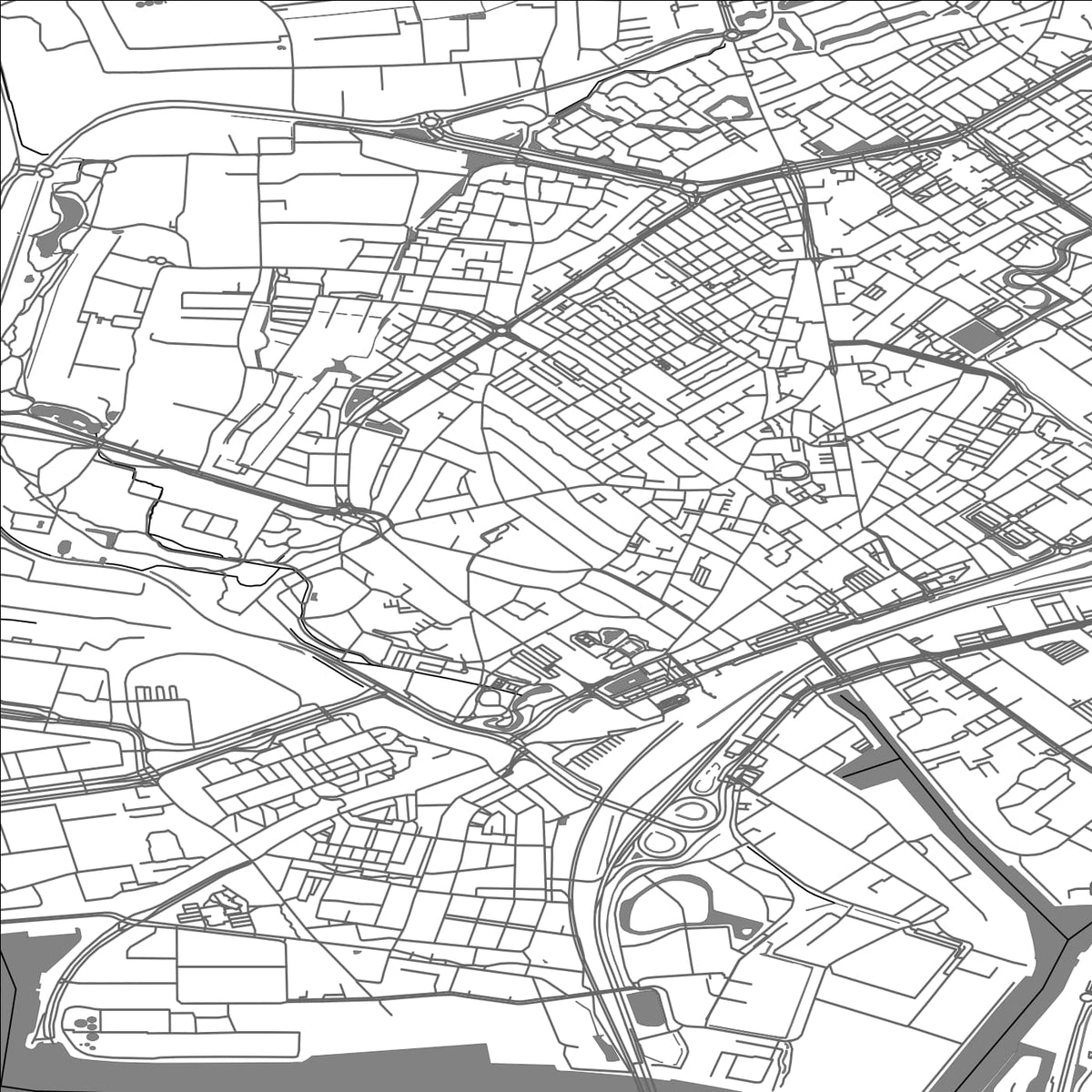 ROAD MAP OF BEVERWIJK, NETHERLANDS BY MAPBAKES