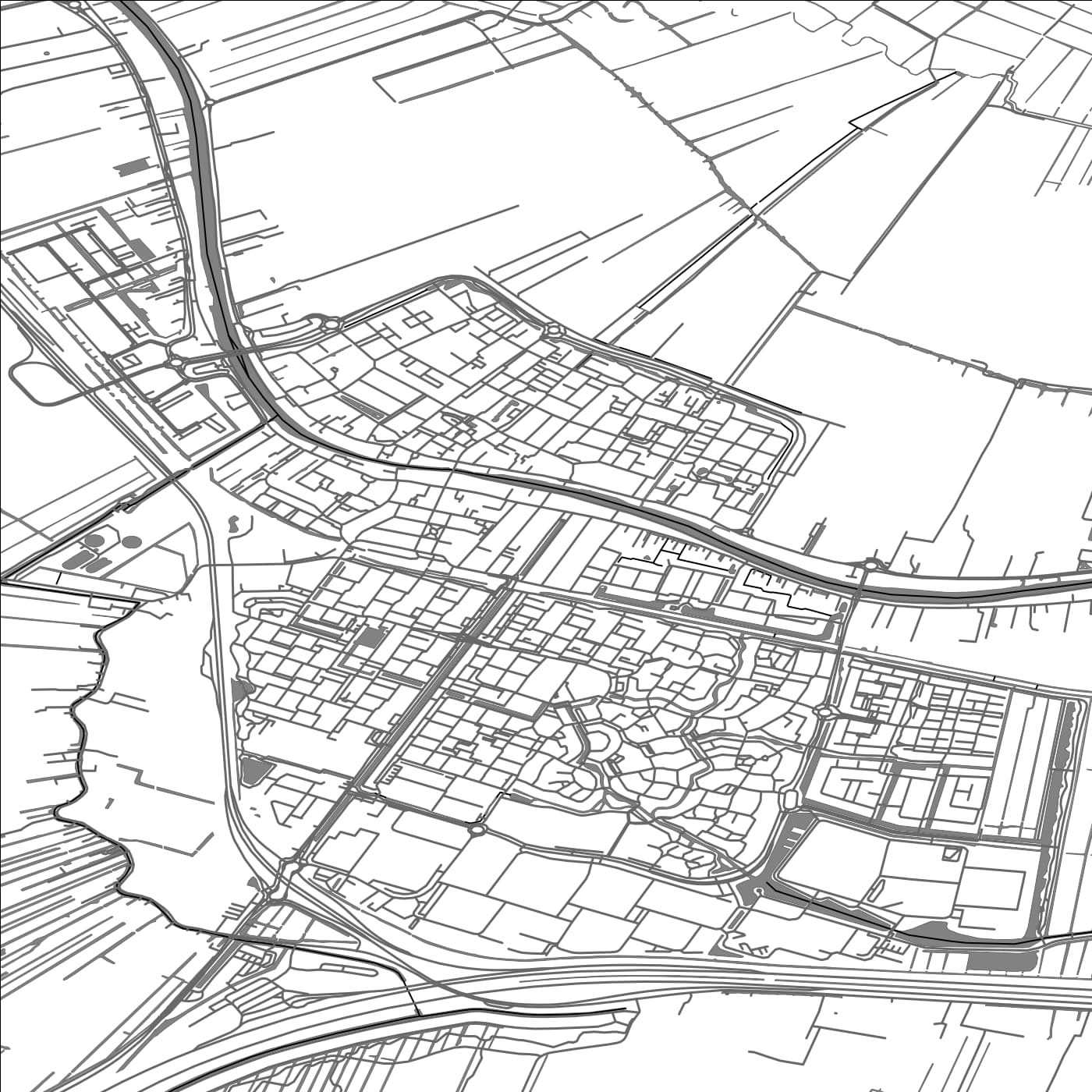 ROAD MAP OF BODEGRAVEN, NETHERLANDS BY MAPBAKES