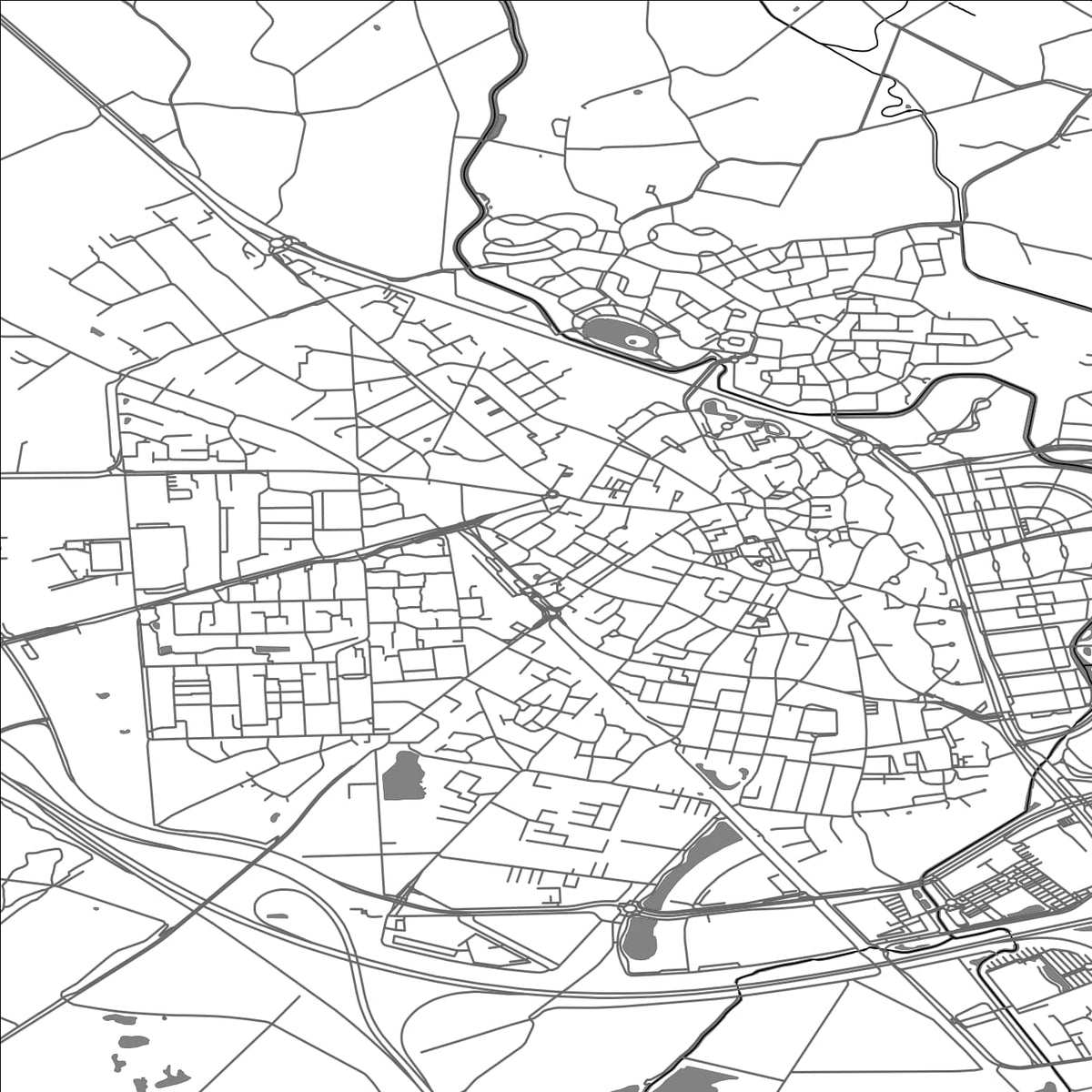ROAD MAP OF BORNE, NETHERLANDS BY MAPBAKES