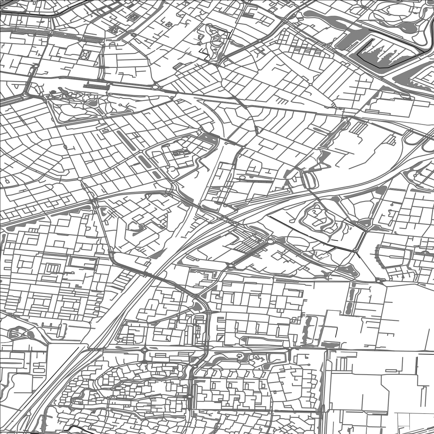 ROAD MAP OF DORDRECHT, NETHERLANDS BY MAPBAKES