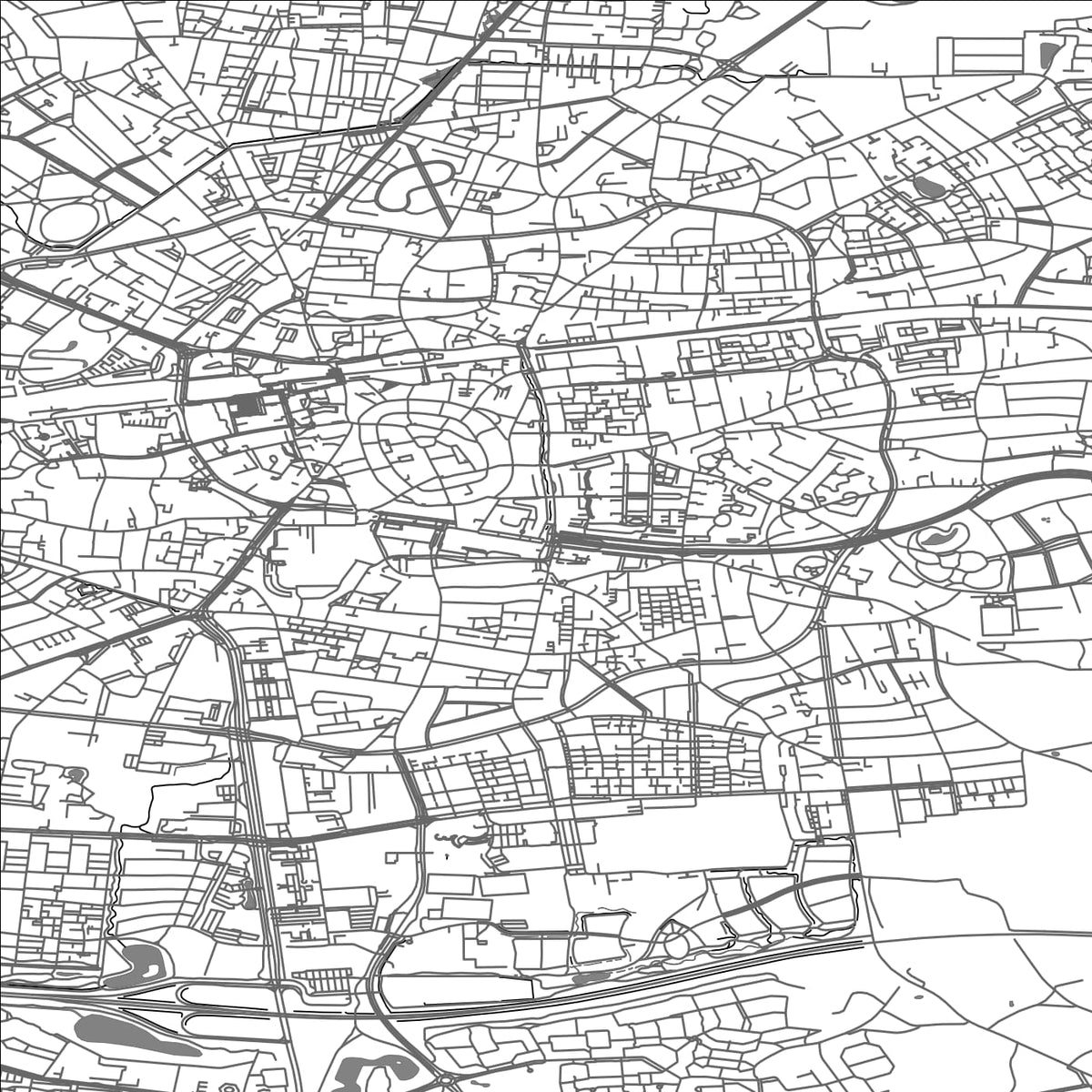 ROAD MAP OF ENSCHEDE, NETHERLANDS BY MAPBAKES