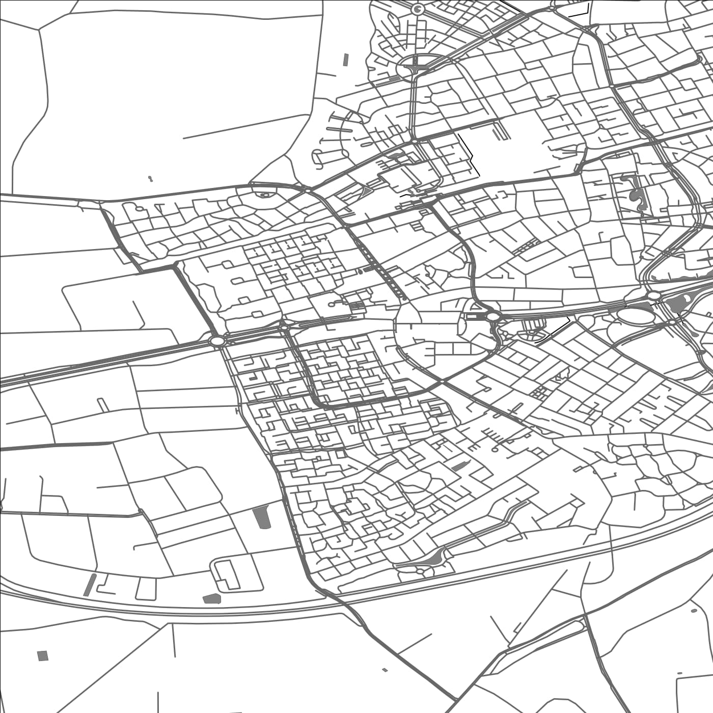 ROAD MAP OF ETTEN-LEUR, NETHERLANDS BY MAPBAKES