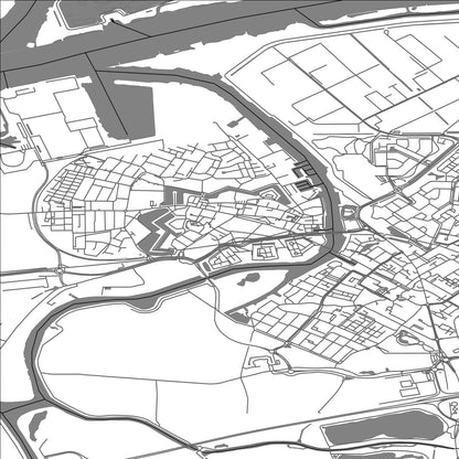 ROAD MAP OF GEERTRUIDENBERG, NETHERLANDS BY MAPBAKES