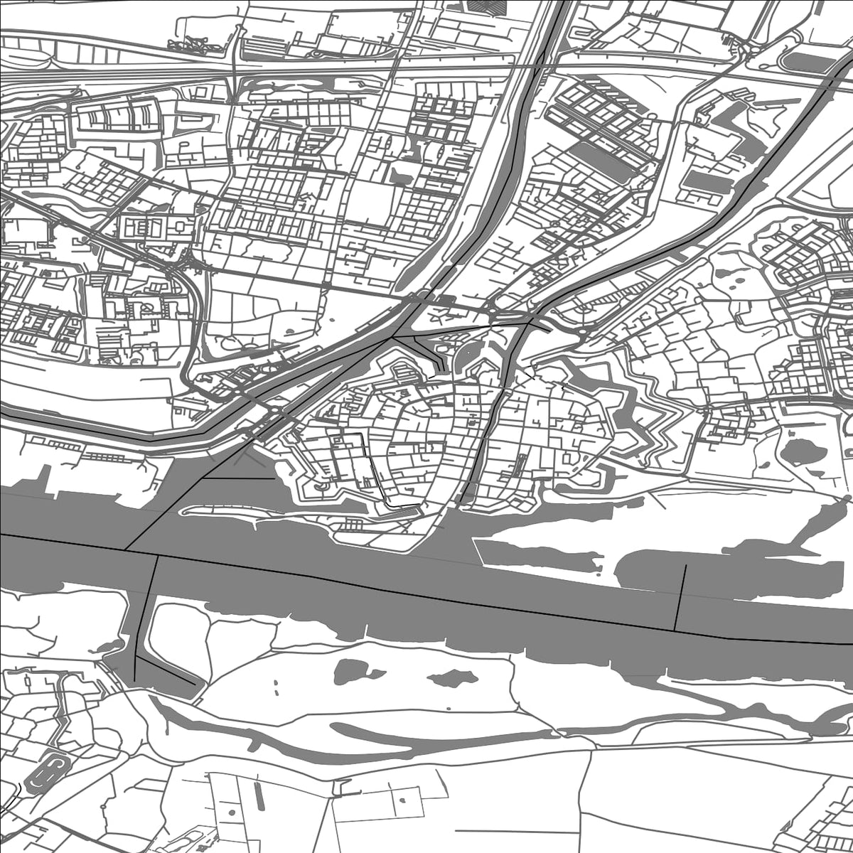 ROAD MAP OF GORINCHEM, NETHERLANDS BY MAPBAKES