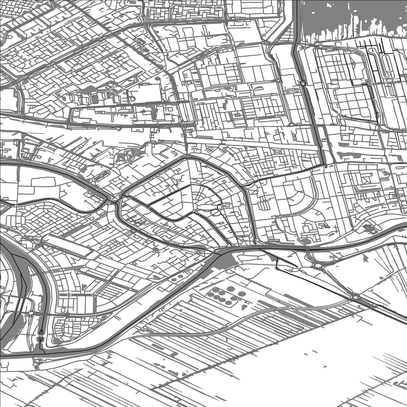 ROAD MAP OF GOUDA, NETHERLANDS BY MAPBAKES